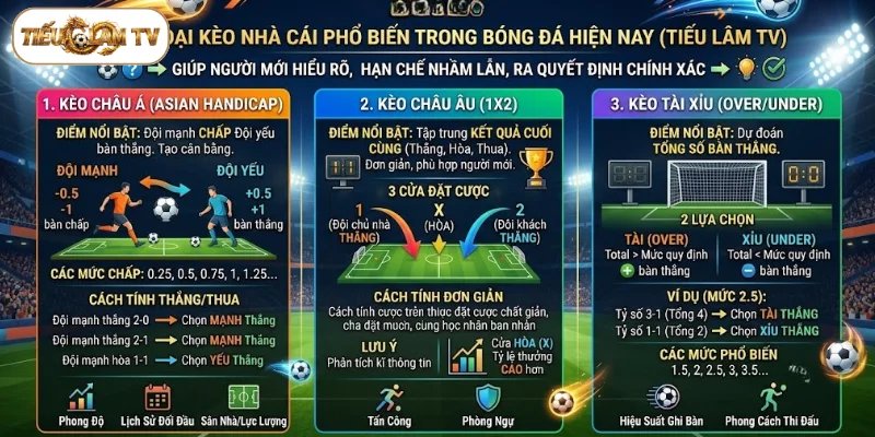 Các loại kèo nhà cái phổ biến trong bóng đá